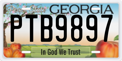 GA license plate PTB9897