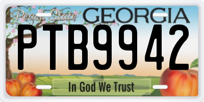 GA license plate PTB9942