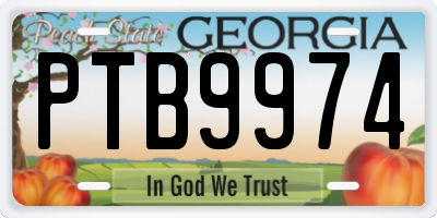 GA license plate PTB9974