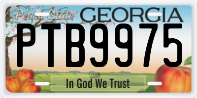 GA license plate PTB9975