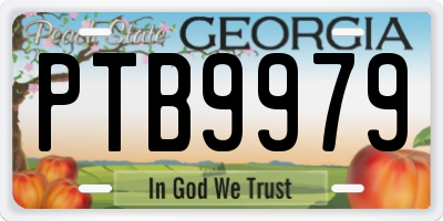 GA license plate PTB9979