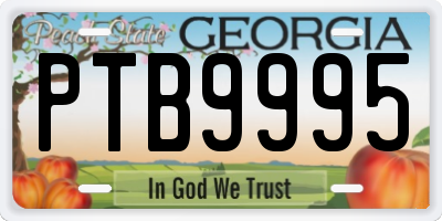GA license plate PTB9995