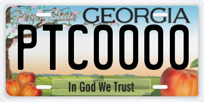 GA license plate PTC0000