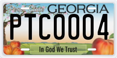 GA license plate PTC0004