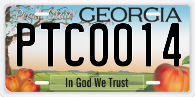 GA license plate PTC0014