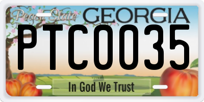 GA license plate PTC0035