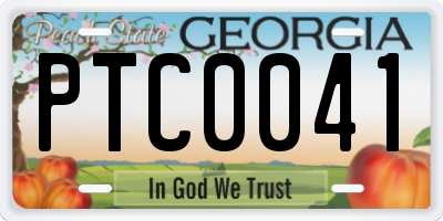 GA license plate PTC0041