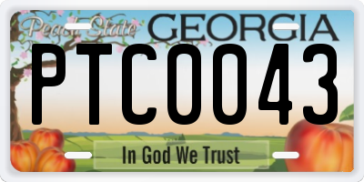 GA license plate PTC0043