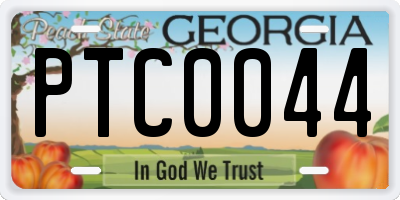 GA license plate PTC0044