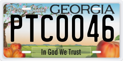 GA license plate PTC0046