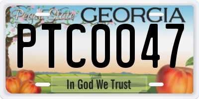 GA license plate PTC0047