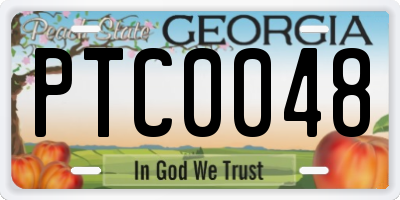 GA license plate PTC0048