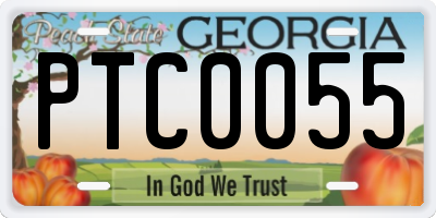 GA license plate PTC0055