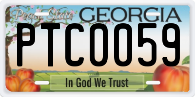 GA license plate PTC0059