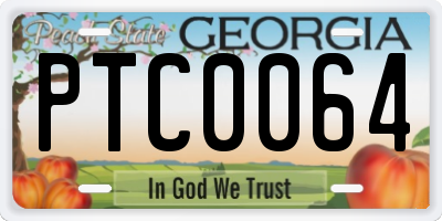 GA license plate PTC0064
