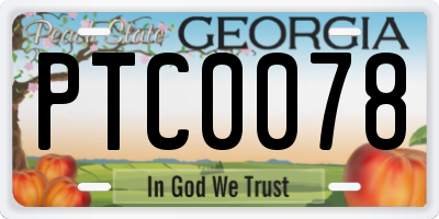 GA license plate PTC0078