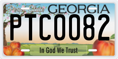 GA license plate PTC0082
