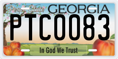 GA license plate PTC0083