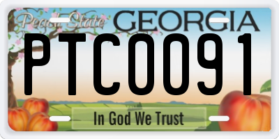 GA license plate PTC0091