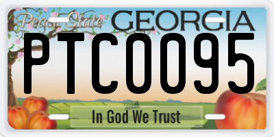 GA license plate PTC0095