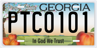 GA license plate PTC0101