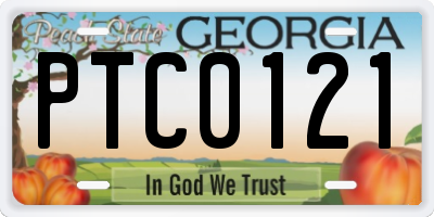 GA license plate PTC0121