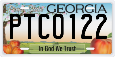 GA license plate PTC0122