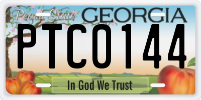 GA license plate PTC0144