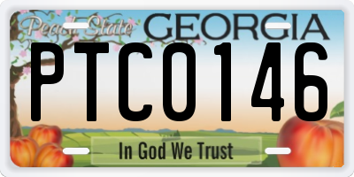 GA license plate PTC0146