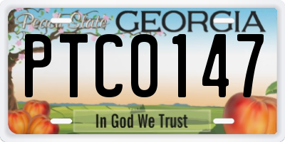 GA license plate PTC0147