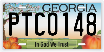 GA license plate PTC0148