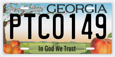 GA license plate PTC0149