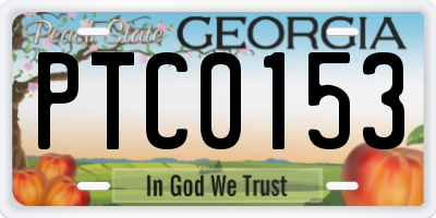 GA license plate PTC0153