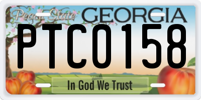 GA license plate PTC0158