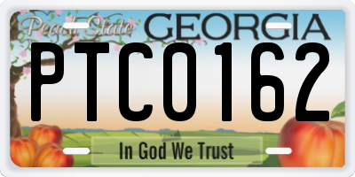 GA license plate PTC0162