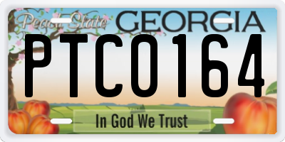 GA license plate PTC0164