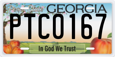GA license plate PTC0167