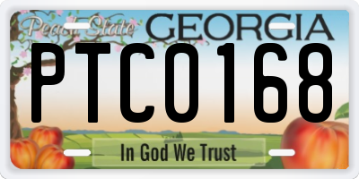 GA license plate PTC0168