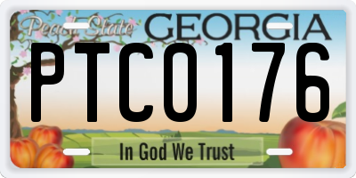 GA license plate PTC0176