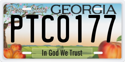GA license plate PTC0177
