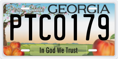 GA license plate PTC0179