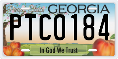 GA license plate PTC0184