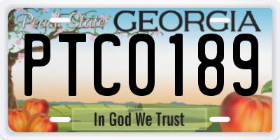 GA license plate PTC0189
