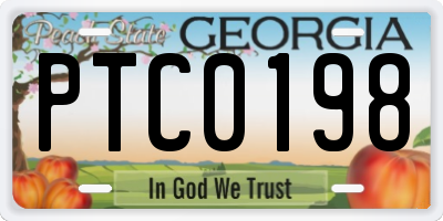 GA license plate PTC0198