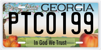 GA license plate PTC0199