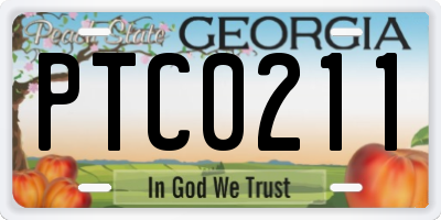 GA license plate PTC0211