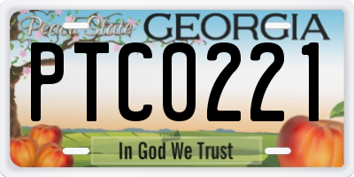 GA license plate PTC0221