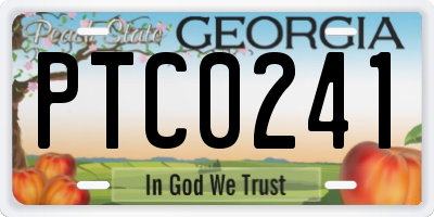 GA license plate PTC0241