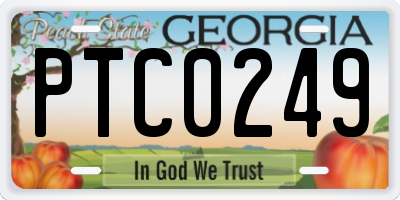 GA license plate PTC0249