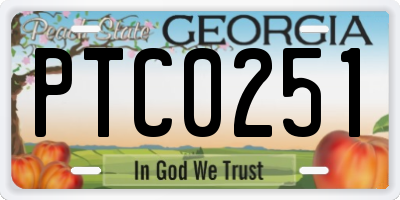 GA license plate PTC0251